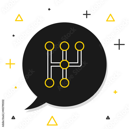 Line Gear shifter icon isolated on white background. Transmission icon. Colorful outline concept. Vector