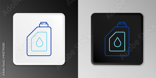 Line Canister for motor machine oil icon isolated on grey background. Oil gallon. Oil change service and repair. Engine oil sign. Colorful outline concept. Vector