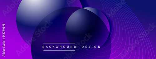 Gradient circles with shadows. Vector techno abstract background. Modern overlapping forms wallpaper background, design template