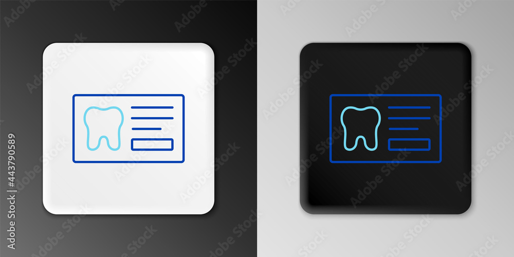 Line Clipboard with dental card or patient medical records icon isolated on grey background. Dental insurance. Dental clinic report. Colorful outline concept. Vector Line Clipboard with dental card or patient medical records icon isolated on grey background. Dental insurance. Dental clinic report. Colorful outline concept. Vector
