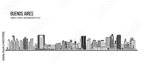 Cityscape Building Abstract Simple shape and modern style art Vector design -  Buenos Aires city © ananaline