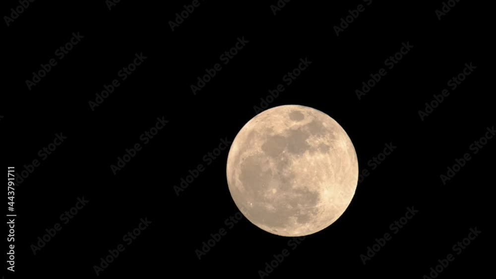 Zoom view full moon move on the night , dark blackground Zoom view full moon move on the night , dark blackground