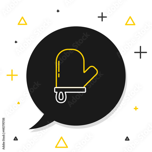 Line Oven glove icon isolated on white background. Kitchen potholder sign. Cooking glove. Colorful outline concept. Vector