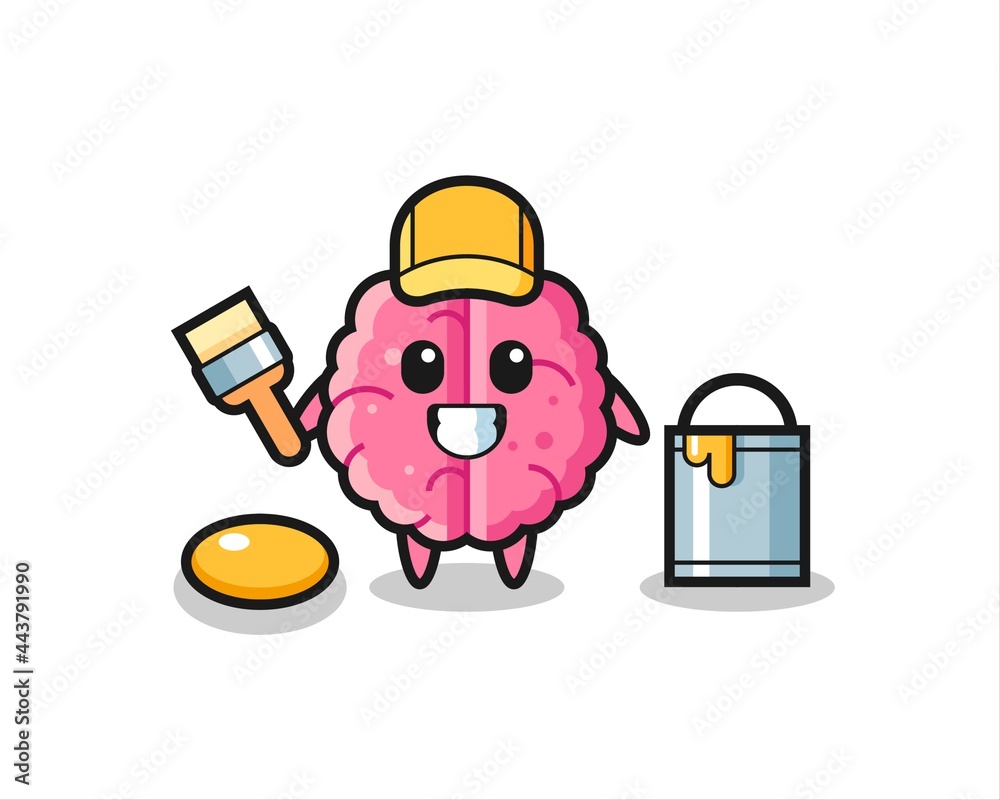 Character Illustration of brain as a painter