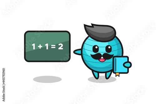 Illustration of exercise ball character as a teacher