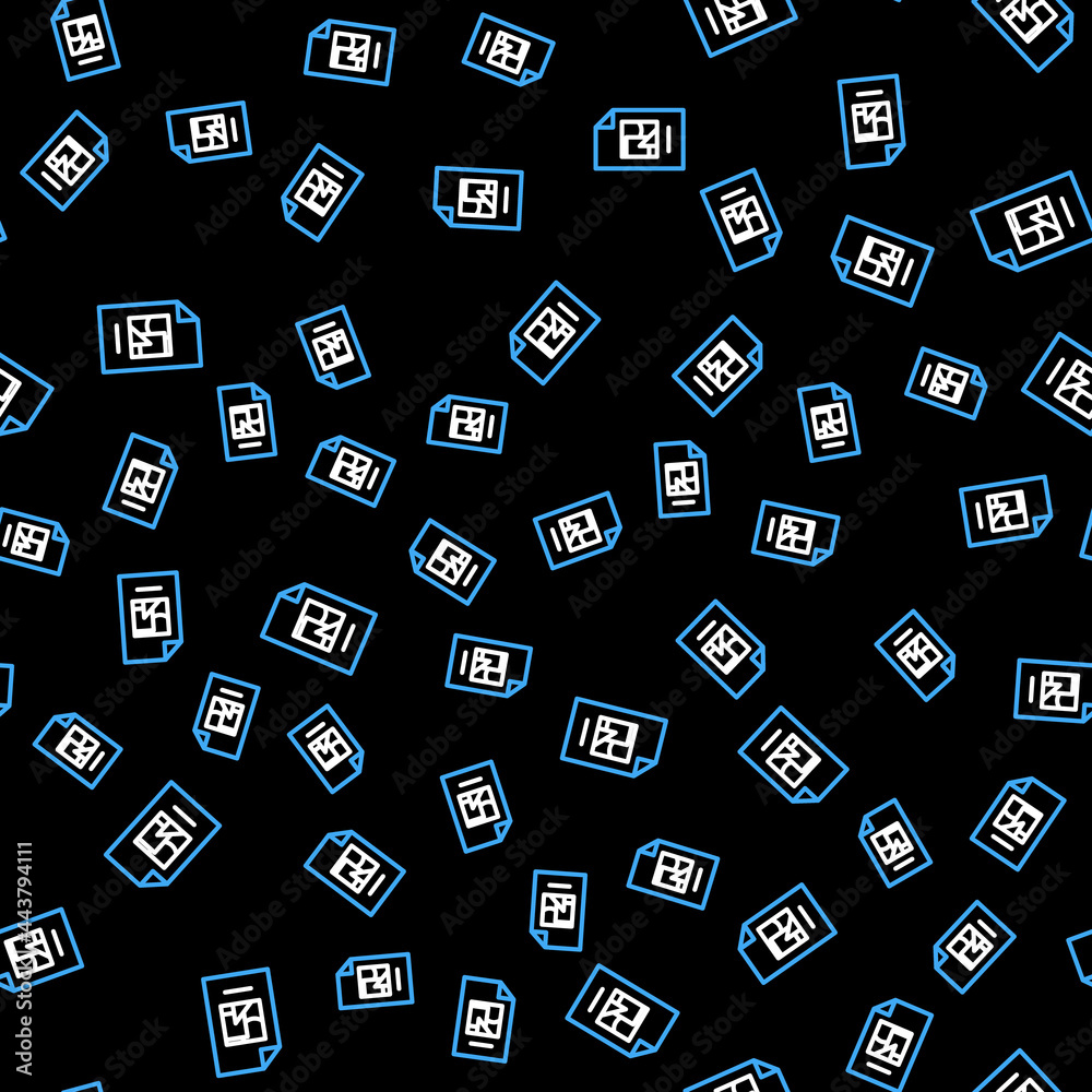 Line File document with illustration icon isolated seamless pattern on black background. Checklist icon. Business concept. Vector Line File document with illustration icon isolated seamless pattern on black background. Checklist icon. Business concept. Vector