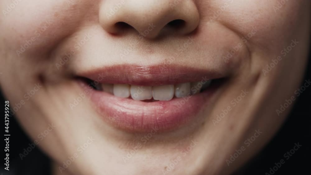 Montage of Happy Smiling Many People Close-up. Concept of Multi Ethnic and Multi-Cultural Persons. Casual Female and Male Diverse Background of Lips. Bright Expressive Emotional Fun and Joy Lifestyle