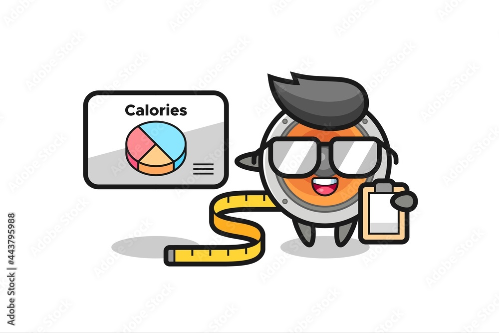 Illustration of loudspeaker mascot as a dietitian