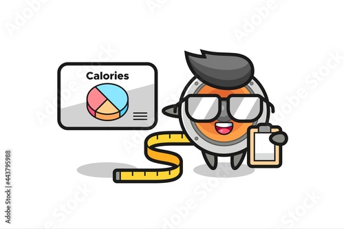Illustration of loudspeaker mascot as a dietitian