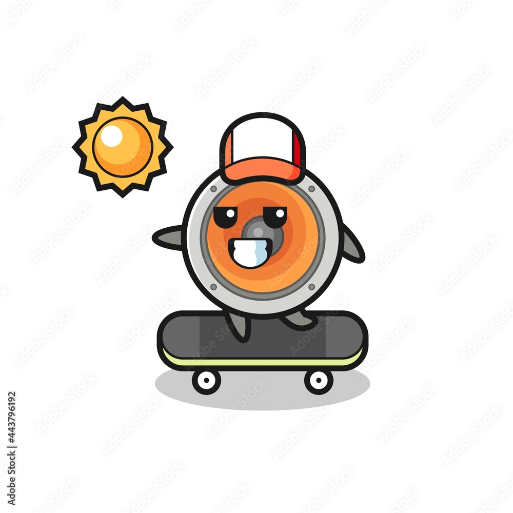 Fototapeta premium loudspeaker character illustration ride a skateboard