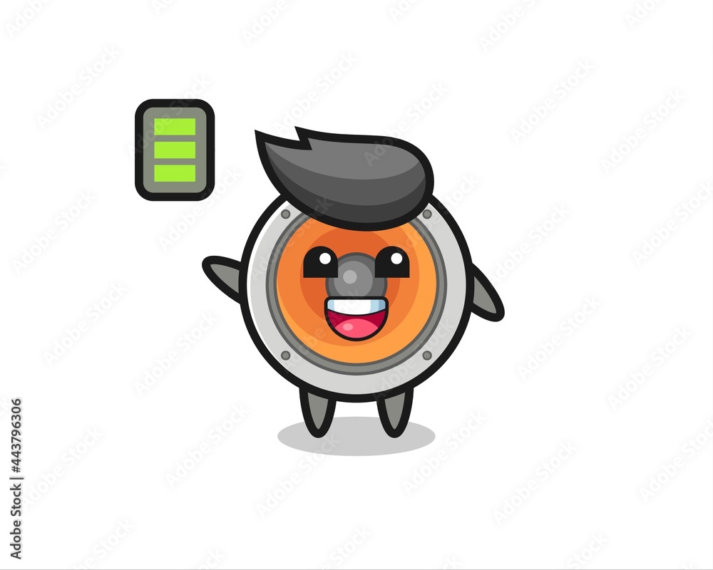 Obraz premium loudspeaker mascot character with energetic gesture