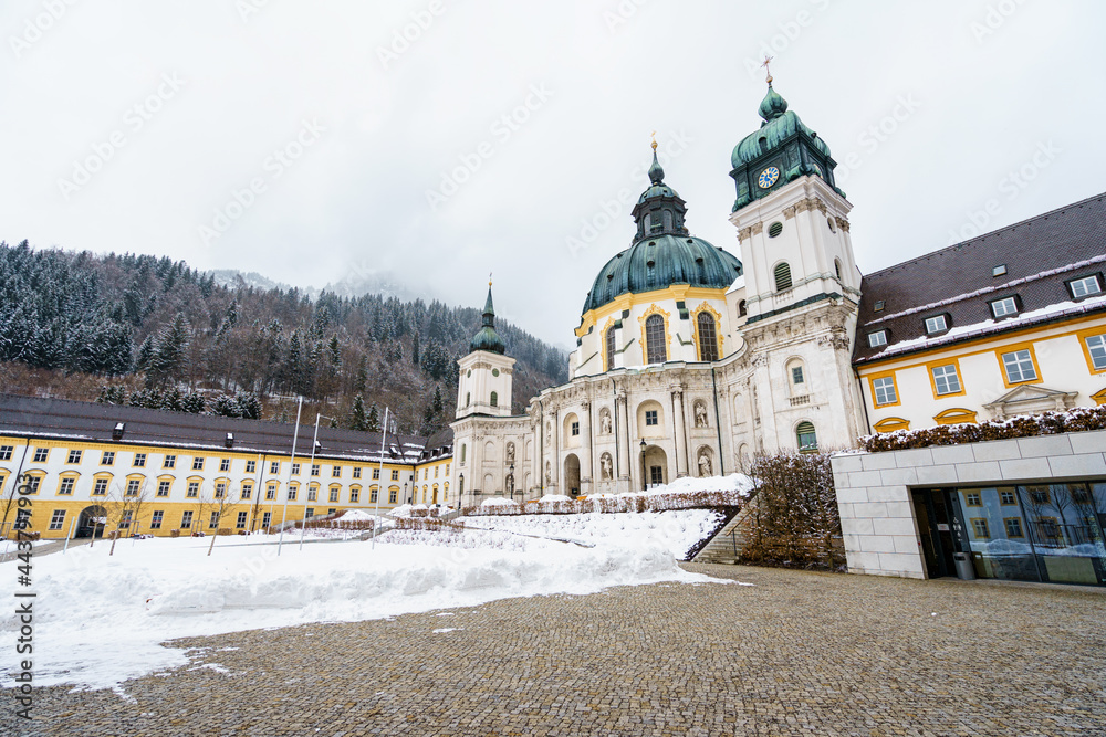 ETTAL, GERMANY - MARCH 07: Ettal Monastery on March 07, 2016 in Ettal, Germany. It is in the district of Garmisch-Partenkirchen, in Bavaria.