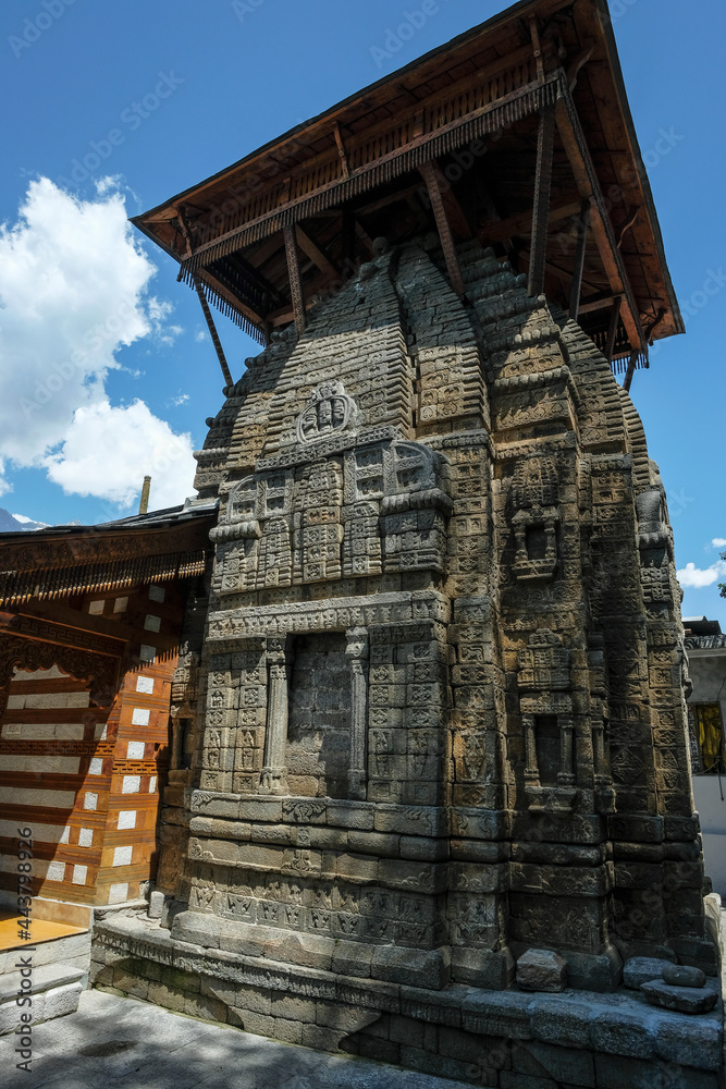 Detail of the Ram temple in Vashisht, Himachal Pradesh, India.