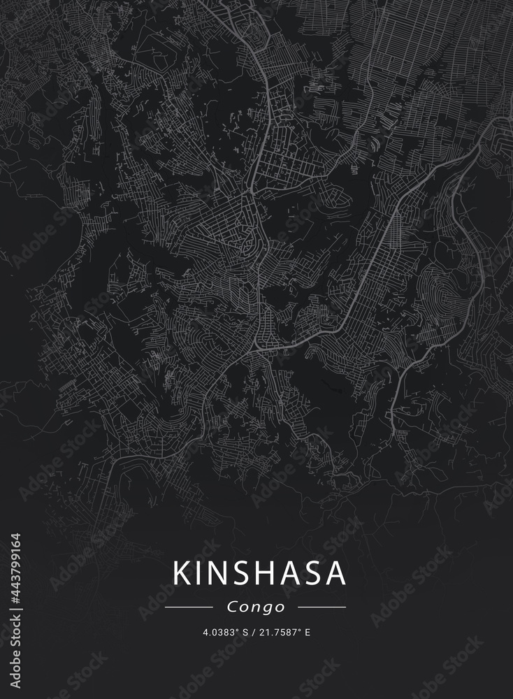 Map of Kinshasa, Congo