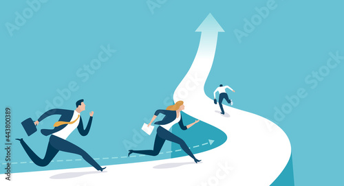 Career concept. Path to success. Business vector illustration