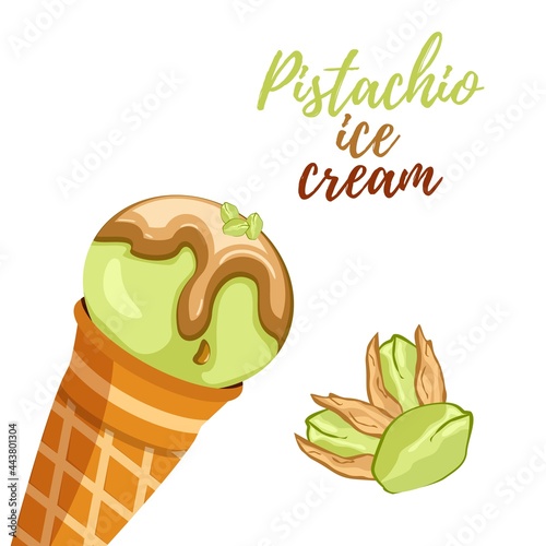 Happy National Ice Cream Day Poster. Sweet cold dessert greeting card. Chocolate ice cream holiday celebration banner.