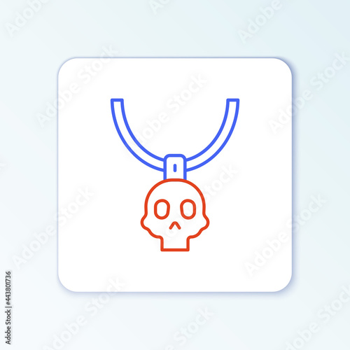Line Necklace amulet icon isolated on white background. Colorful outline concept. Vector