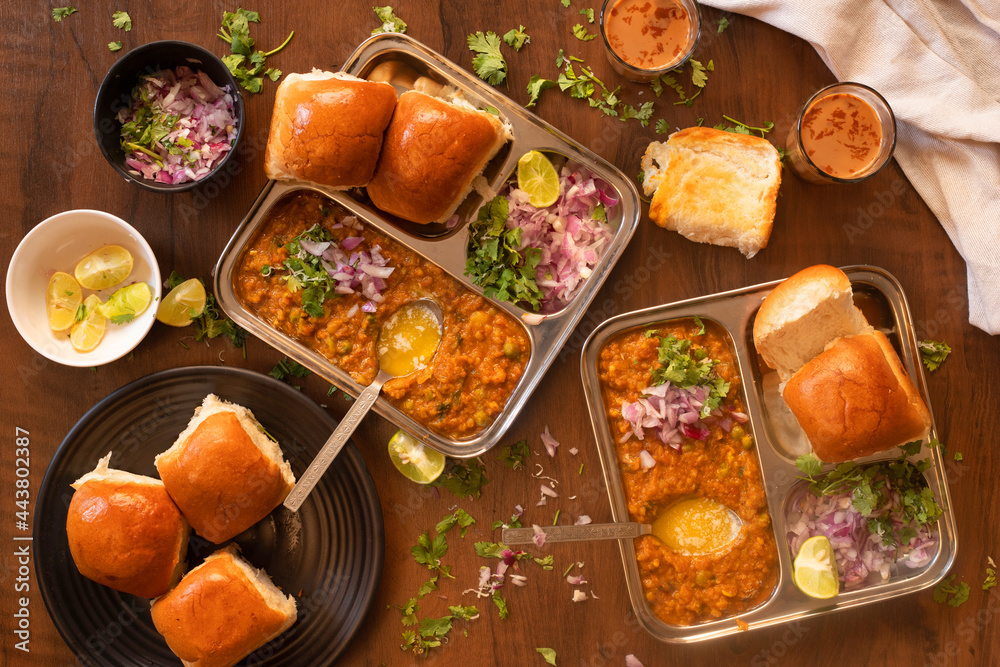 Pav Bhaji Indian Street Food Bharuch Gujarat India Stock Photo