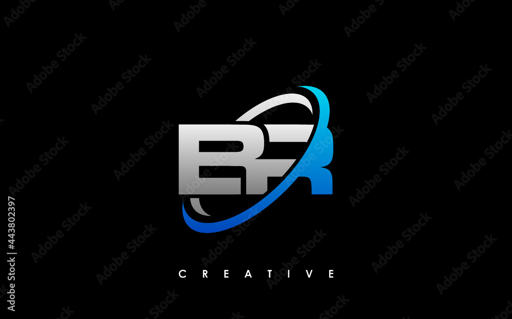 BR Letter Initial Logo Design Template Vector Illustration - obrazy, fototapety, plakaty 