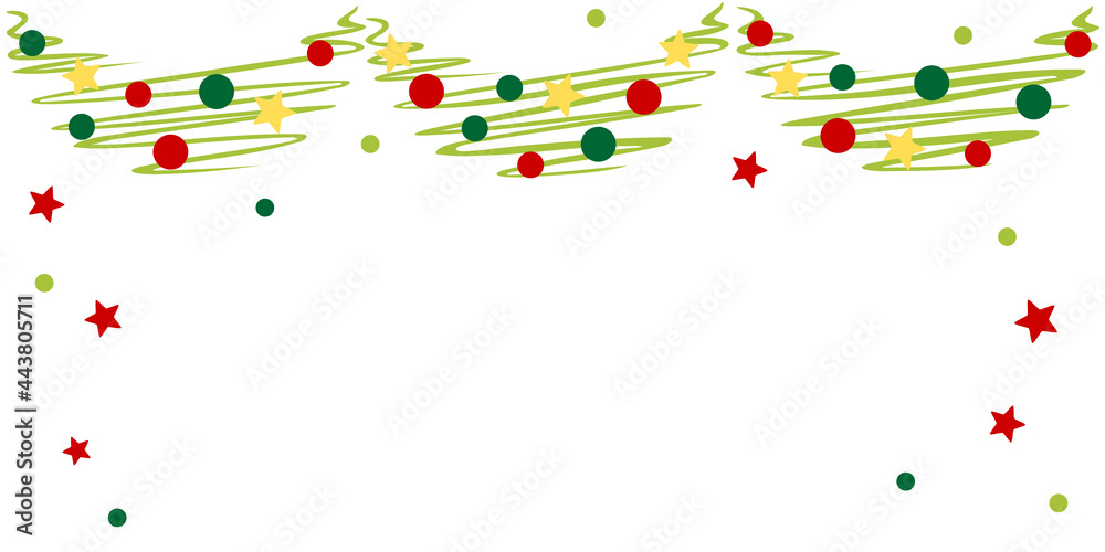 Sketch Christmas garland with ornament - Christmas holiday