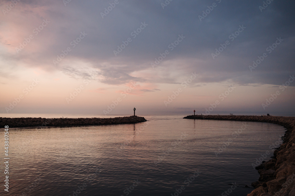Pier at dawn in Valras France