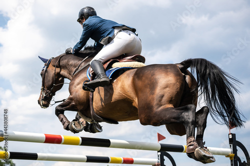 Equestrian Sports photo themed: Horse jumping, Show Jumping, Horse riding. © Pratiwi
