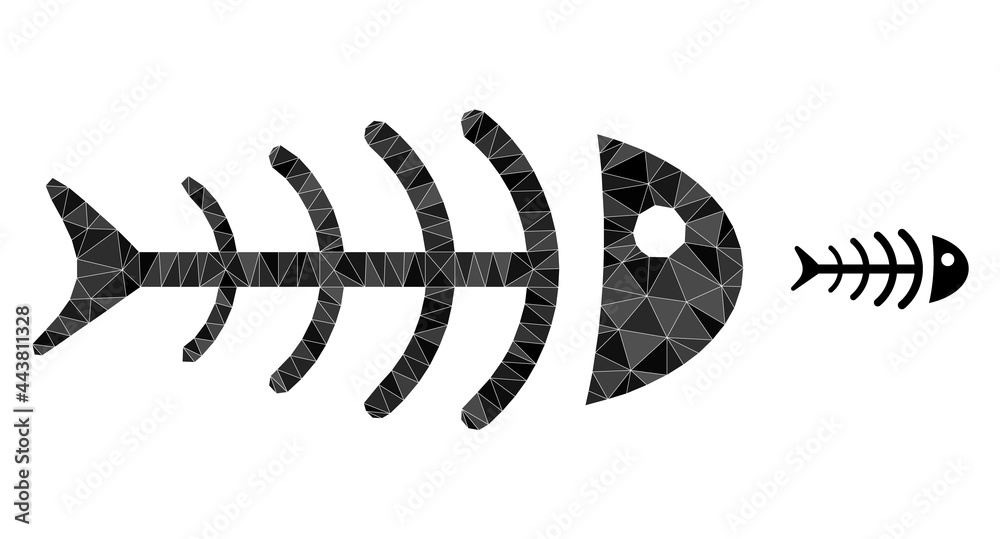 Triangle dead fish polygonal symbol illustration. Dead Fish lowpoly ...