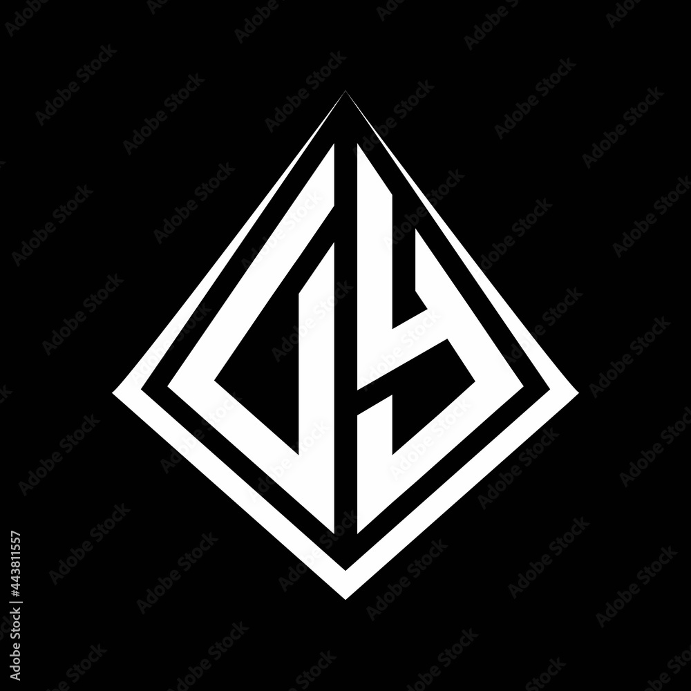 DY logo letters monogram with prisma shape design template DY logo letters monogram with prisma shape design template