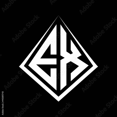 Free Download EX logo letters monogram with prisma shape design template - GFXLoad