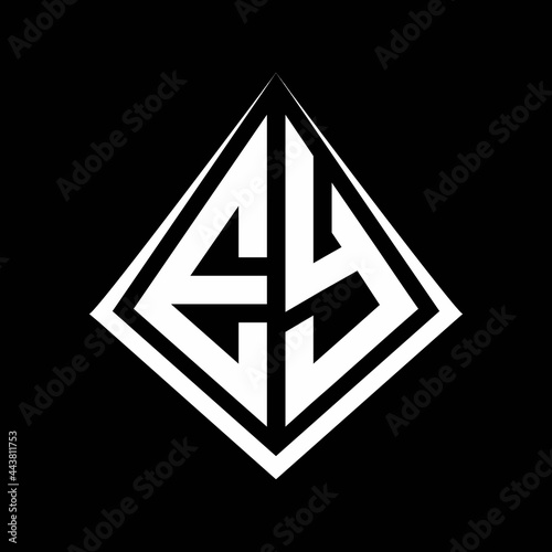 Free Download EY logo letters monogram with prisma shape design template - GFXLoad