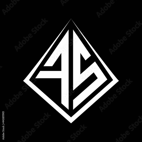 Free Download FS logo letters monogram with prisma shape design template - GFXLoad