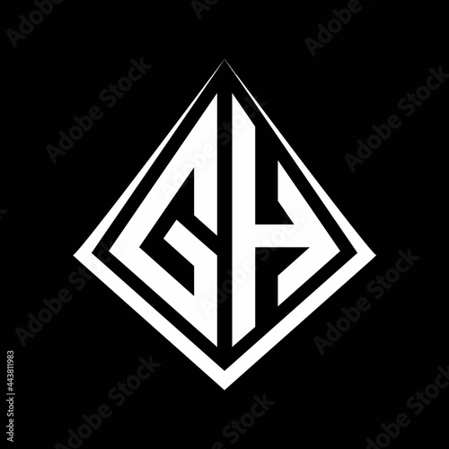 Free Download GH logo letters monogram with prisma shape design template - GFXLoad