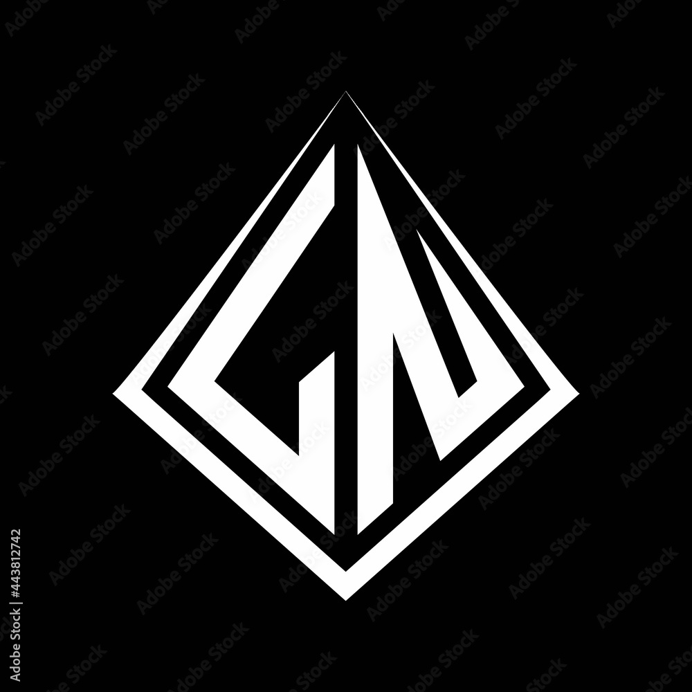 LN logo letters monogram with prisma shape design template LN logo letters monogram with prisma shape design template