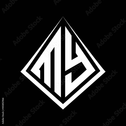 Free Download MY logo letters monogram with prisma shape design template - GFXLoad