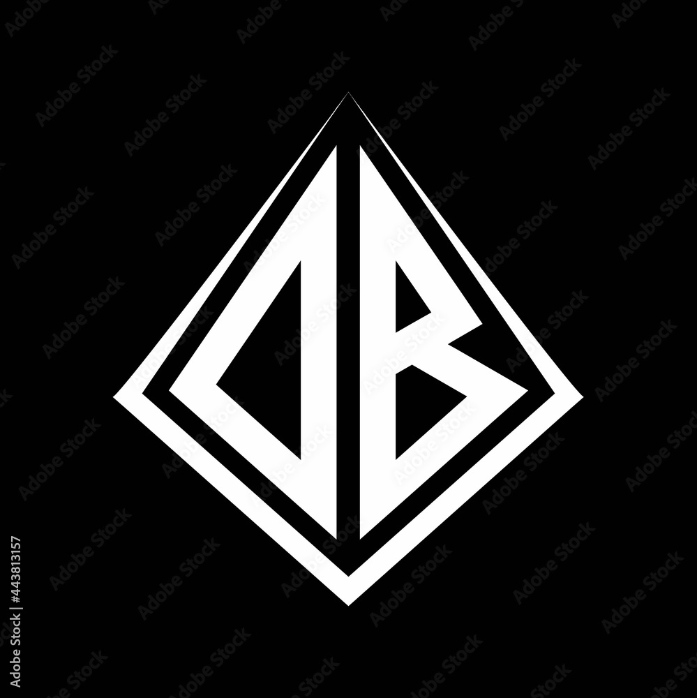 OB logo letters monogram with prisma shape design template OB logo letters monogram with prisma shape design template
