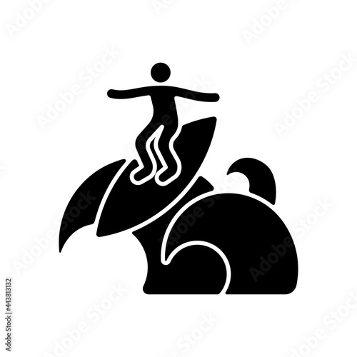 Photography Floater surfing technique black glyph icon