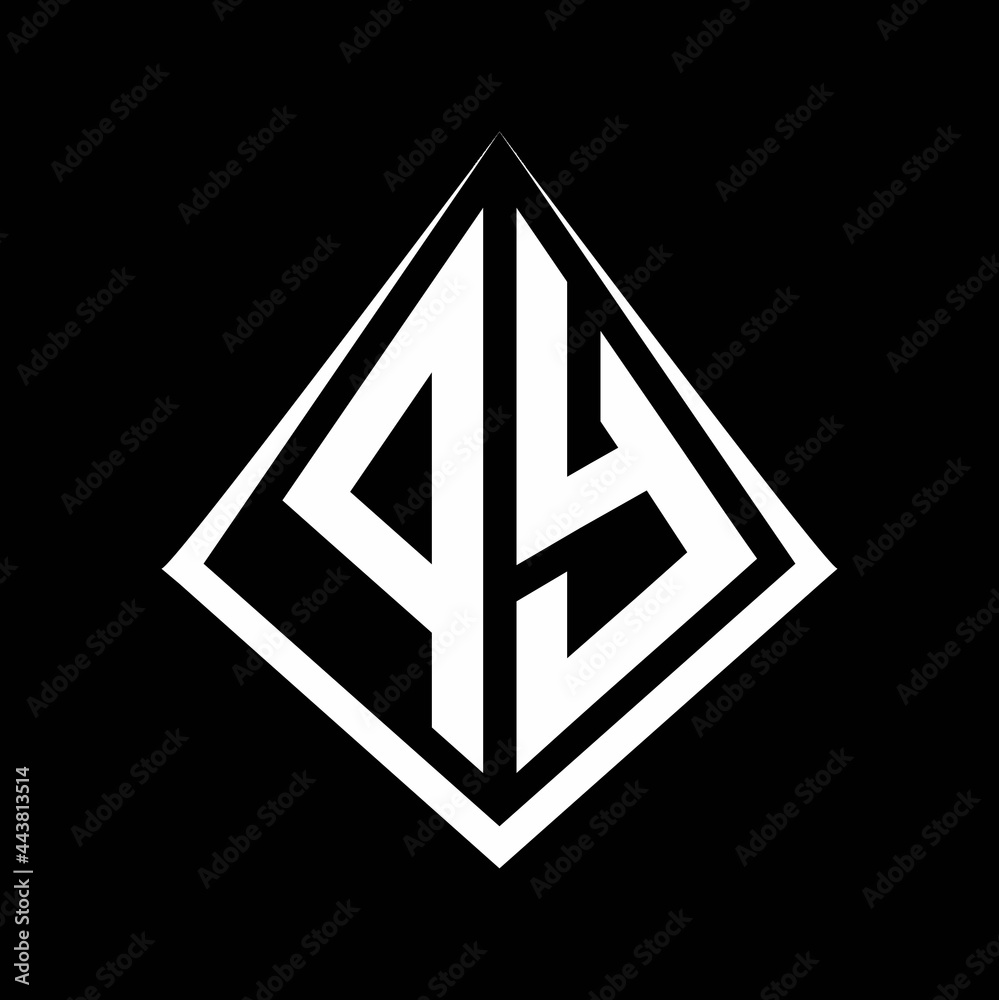 PY logo letters monogram with prisma shape design template PY logo letters monogram with prisma shape design template