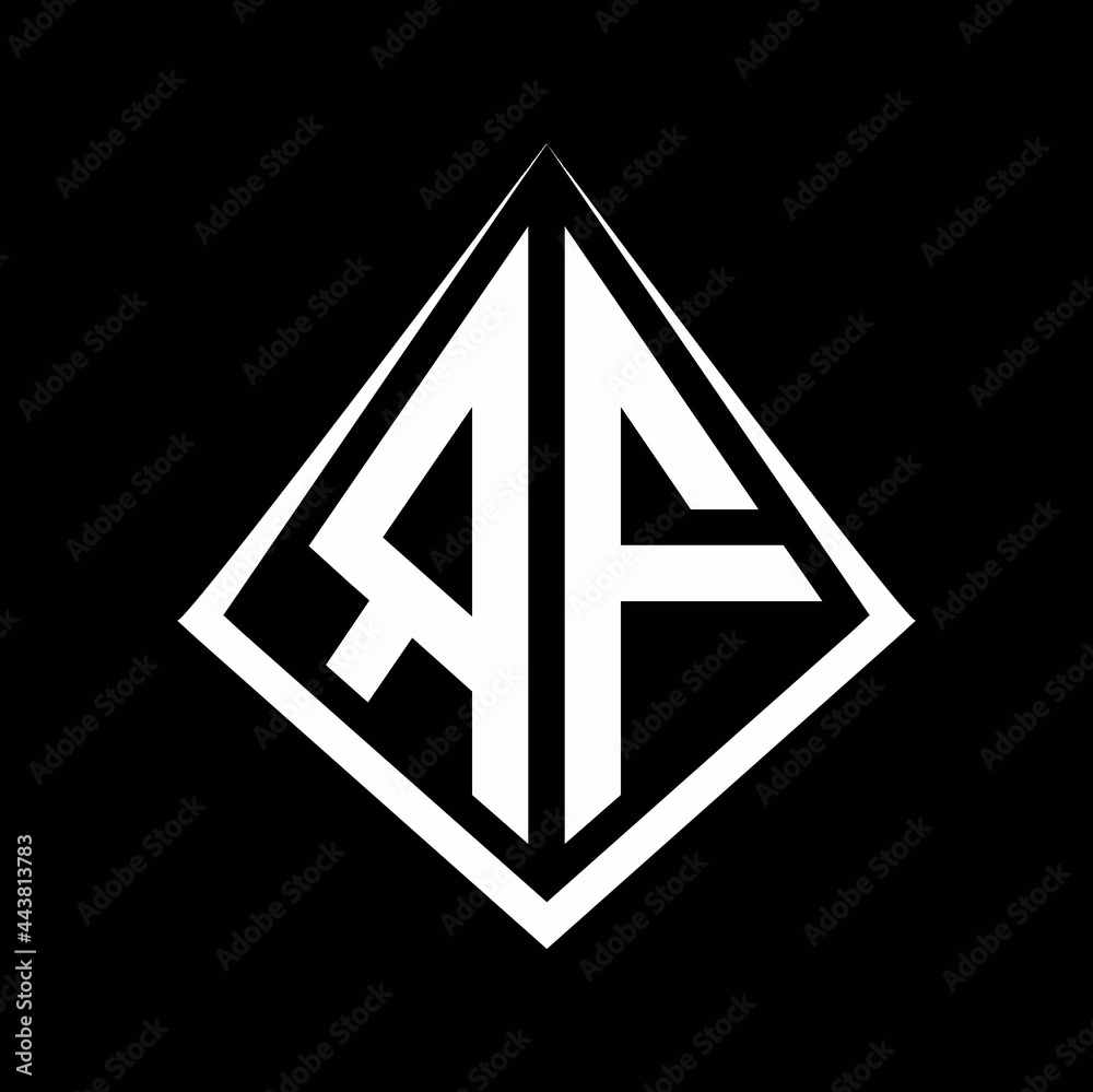 RF logo letters monogram with prisma shape design template RF logo letters monogram with prisma shape design template