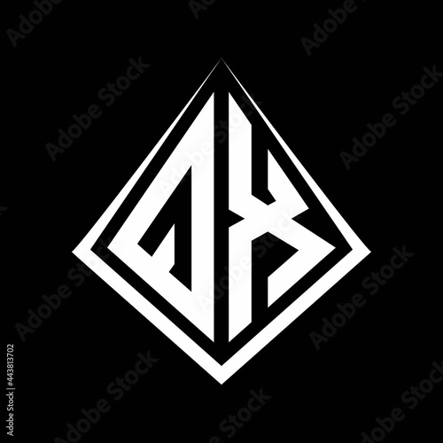 Free Download QX logo letters monogram with prisma shape design template - GFXLoad