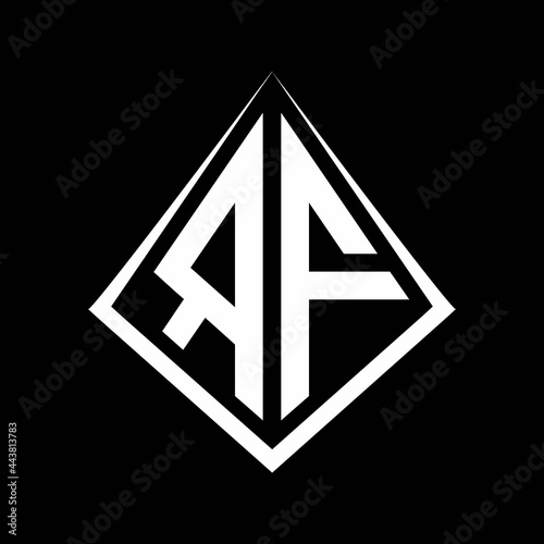 Free Download RF logo letters monogram with prisma shape design template - GFXLoad