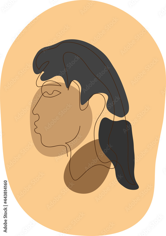 face of African person in one line face of African person in one line