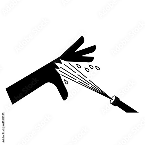 Skin Puncture Pressurized Water Jet Symbol Sign Isolate On White Background,Vector Illustration EPS.10