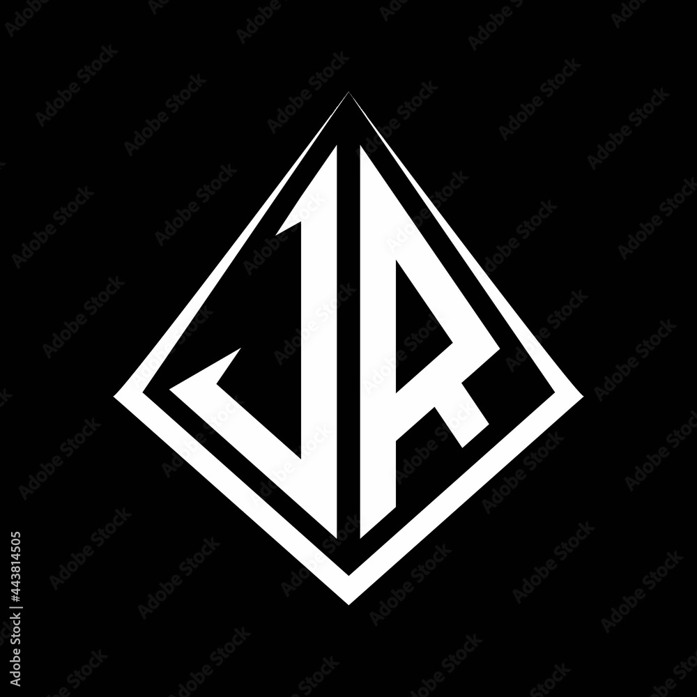 VR logo letters monogram with prisma shape design template VR logo letters monogram with prisma shape design template