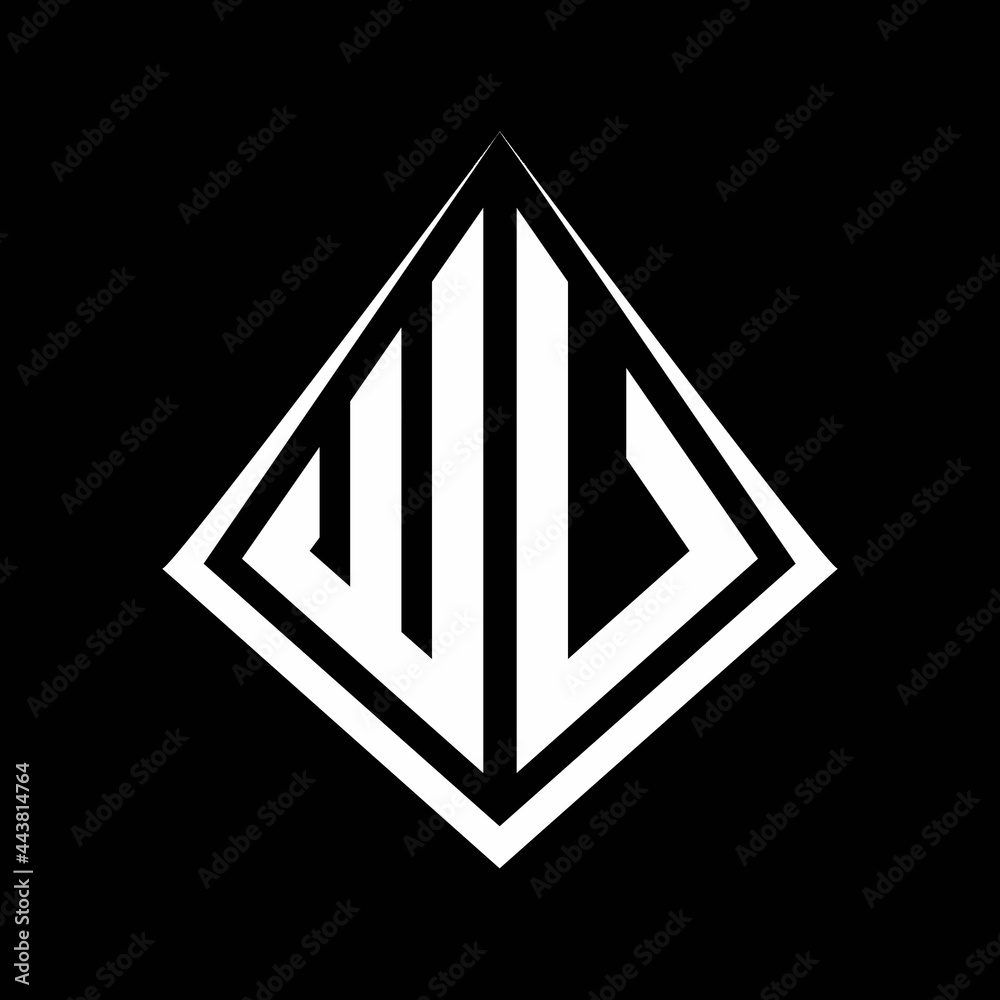 WU logo letters monogram with prisma shape design template WU logo letters monogram with prisma shape design template