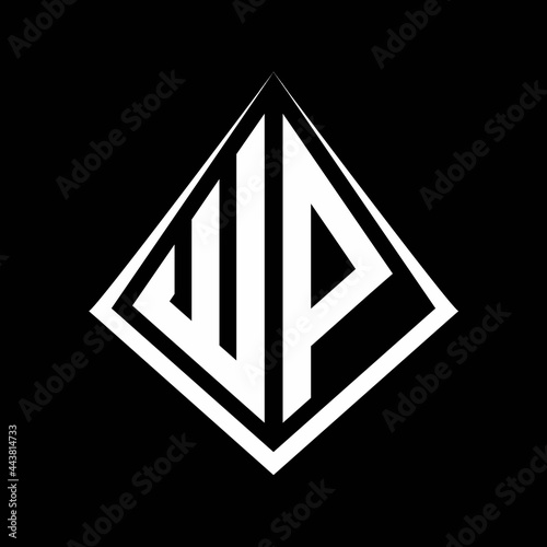 Free Download WP logo letters monogram with prisma shape design template - GFXLoad