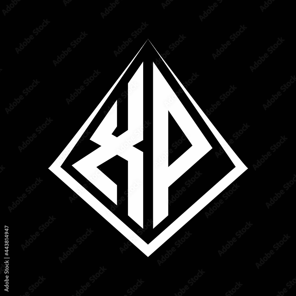 XP logo letters monogram with prisma shape design template XP logo letters monogram with prisma shape design template