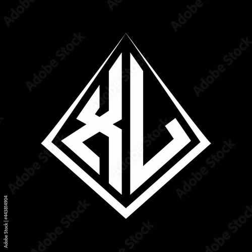 XL logo letters monogram with prisma shape design template