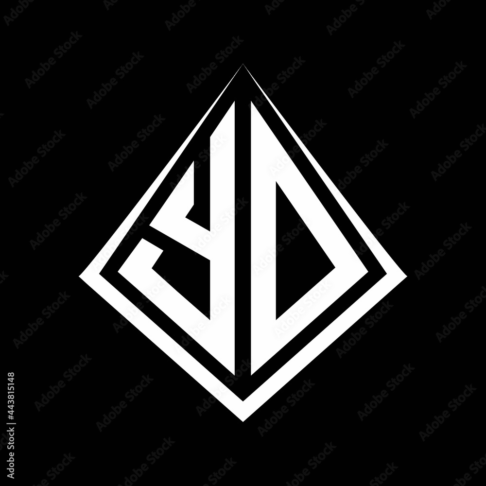 YO logo letters monogram with prisma shape design template YO logo letters monogram with prisma shape design template