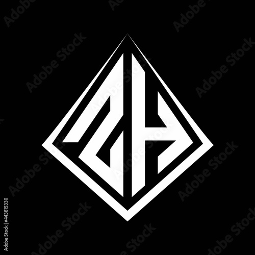 Free Download ZH logo letters monogram with prisma shape design template - GFXLoad