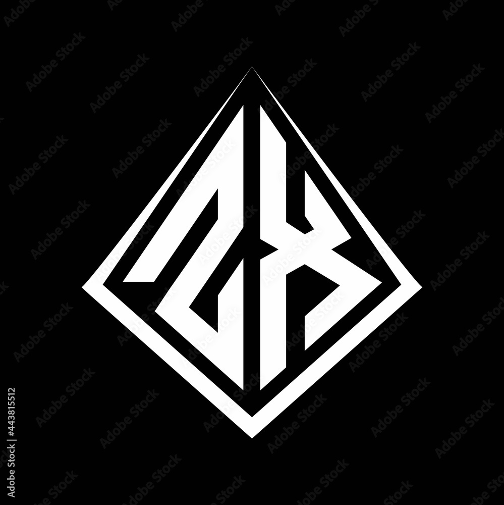ZX logo letters monogram with prisma shape design template ZX logo letters monogram with prisma shape design template